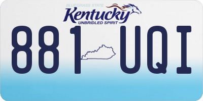 KY license plate 881UQI