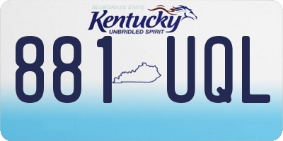 KY license plate 881UQL