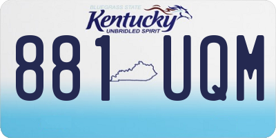 KY license plate 881UQM