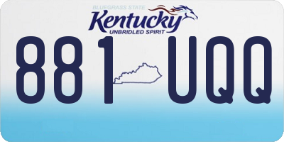 KY license plate 881UQQ