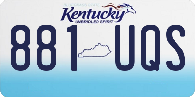 KY license plate 881UQS