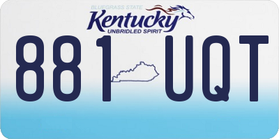 KY license plate 881UQT