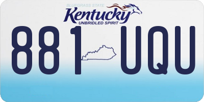 KY license plate 881UQU