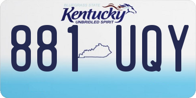 KY license plate 881UQY