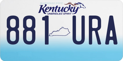 KY license plate 881URA