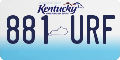 KY license plate 881URF