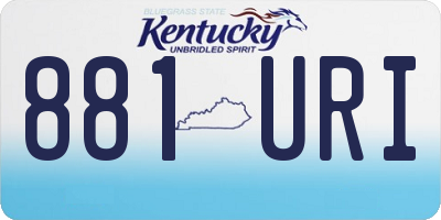 KY license plate 881URI