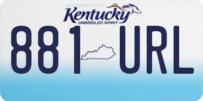 KY license plate 881URL