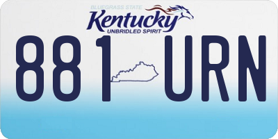 KY license plate 881URN