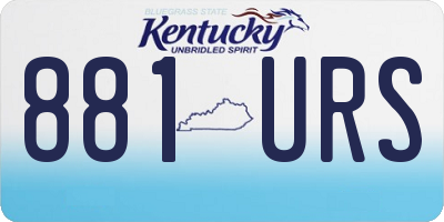 KY license plate 881URS