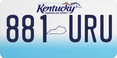 KY license plate 881URU