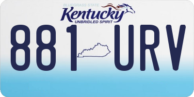 KY license plate 881URV