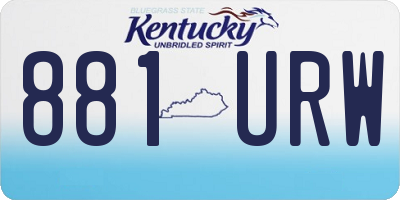 KY license plate 881URW