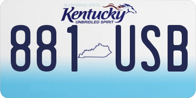 KY license plate 881USB
