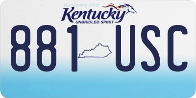 KY license plate 881USC
