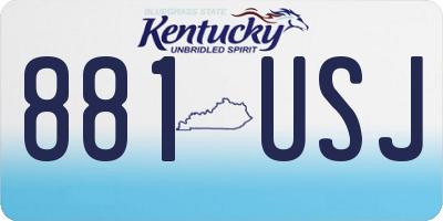 KY license plate 881USJ