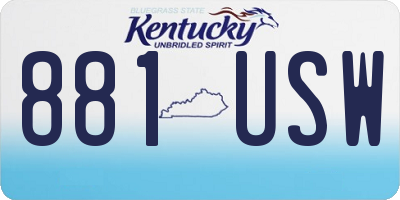 KY license plate 881USW