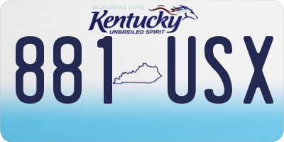 KY license plate 881USX