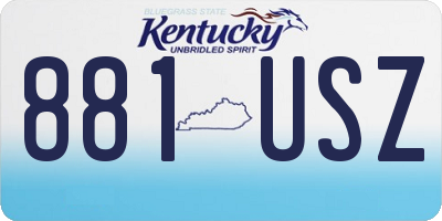 KY license plate 881USZ