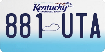 KY license plate 881UTA