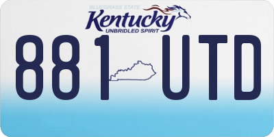 KY license plate 881UTD