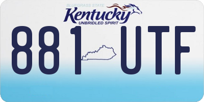 KY license plate 881UTF