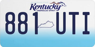 KY license plate 881UTI