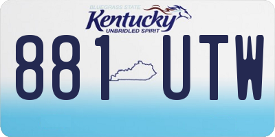 KY license plate 881UTW