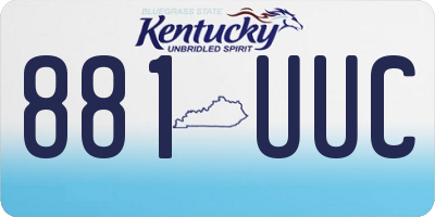 KY license plate 881UUC