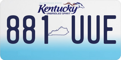 KY license plate 881UUE