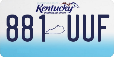 KY license plate 881UUF