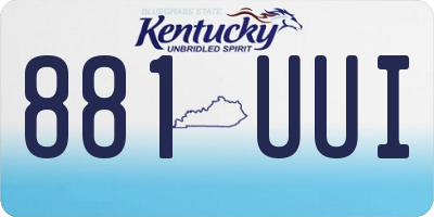 KY license plate 881UUI