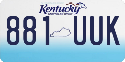 KY license plate 881UUK