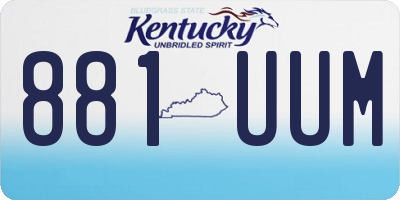 KY license plate 881UUM