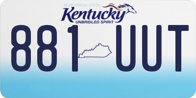 KY license plate 881UUT