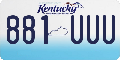 KY license plate 881UUU