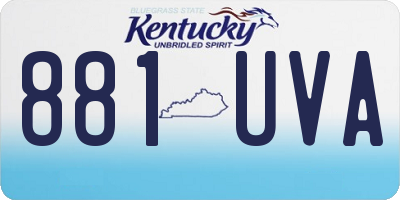 KY license plate 881UVA