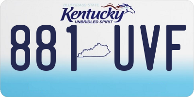 KY license plate 881UVF