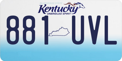 KY license plate 881UVL
