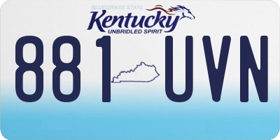 KY license plate 881UVN