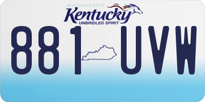 KY license plate 881UVW