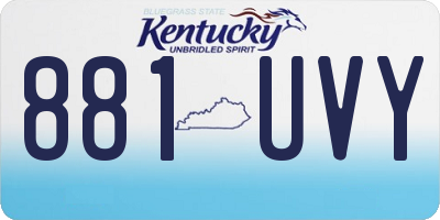 KY license plate 881UVY