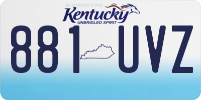 KY license plate 881UVZ