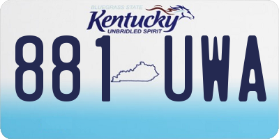 KY license plate 881UWA