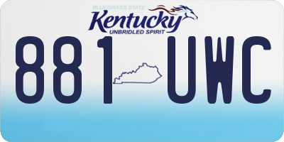 KY license plate 881UWC