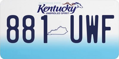 KY license plate 881UWF