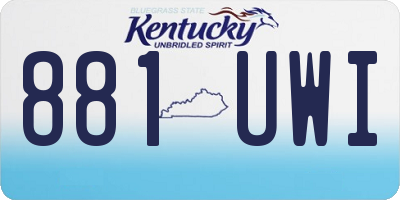 KY license plate 881UWI