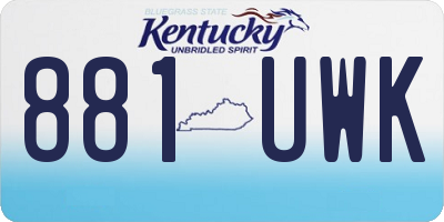 KY license plate 881UWK