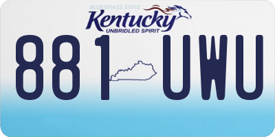 KY license plate 881UWU