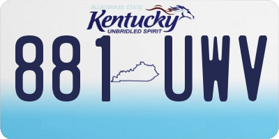KY license plate 881UWV